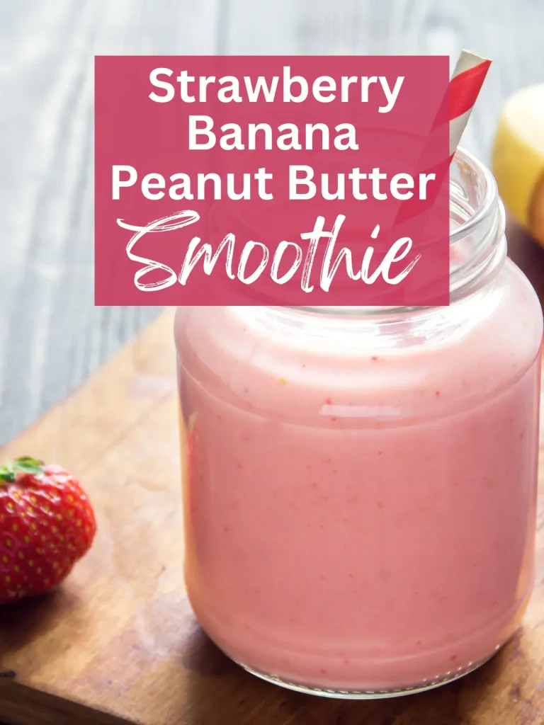 strawberry banana peanut butter smoothie, strawberry banana pb smoothie, how to make a strawberry banana peanut butter smoothie, strawberry banana smoothie with peanut butter, healthy breakfast smoothie, strawberry banana smoothie, yummy berry smoothie