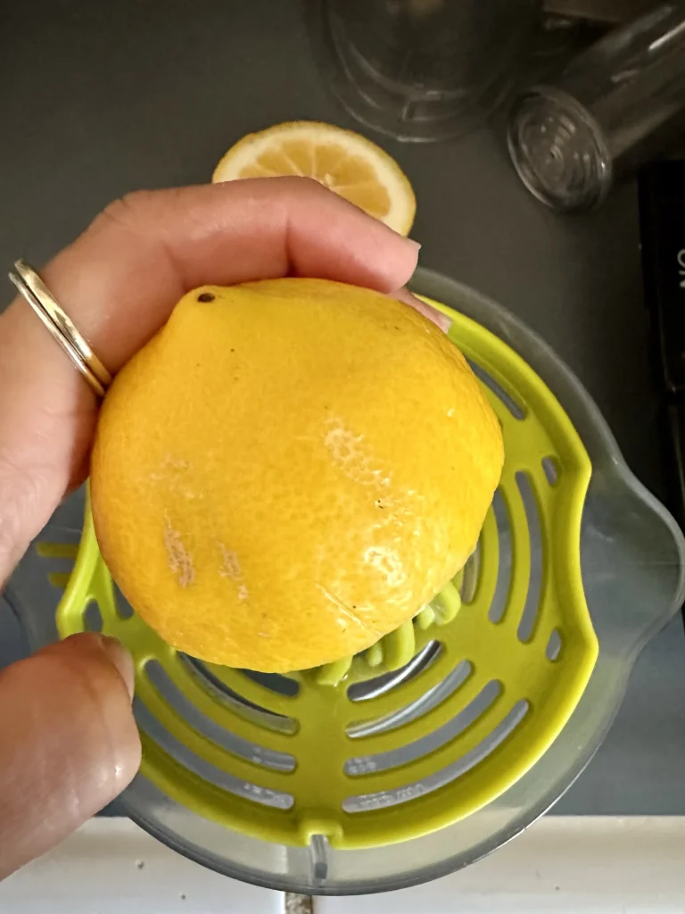juicing a lemon up close